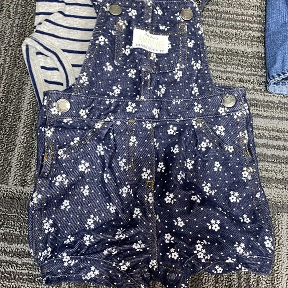6 Piece Baby Clothing Bundle 9 Months Old Navy Carter’s Jacket Overalls Pajamas